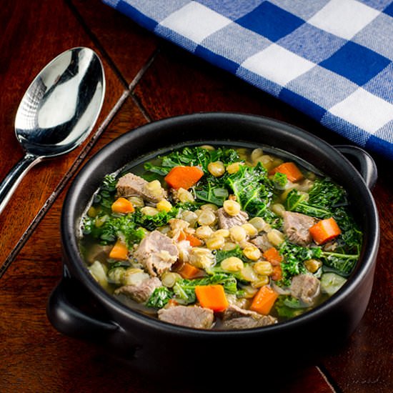 Duck, Lentil, and Kale Soup