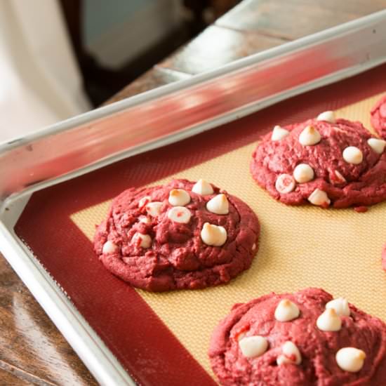 red velvet white chip cookies