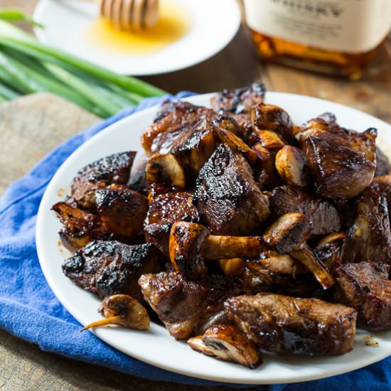 Honey Bourbon Steak Tips