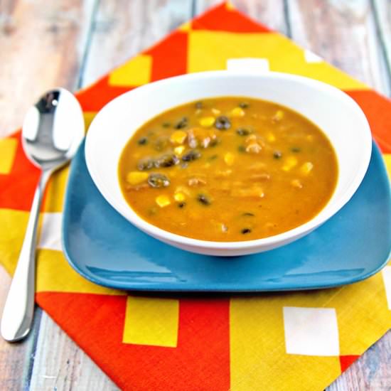 Pumpkin, Sausage & Black Bean Soup