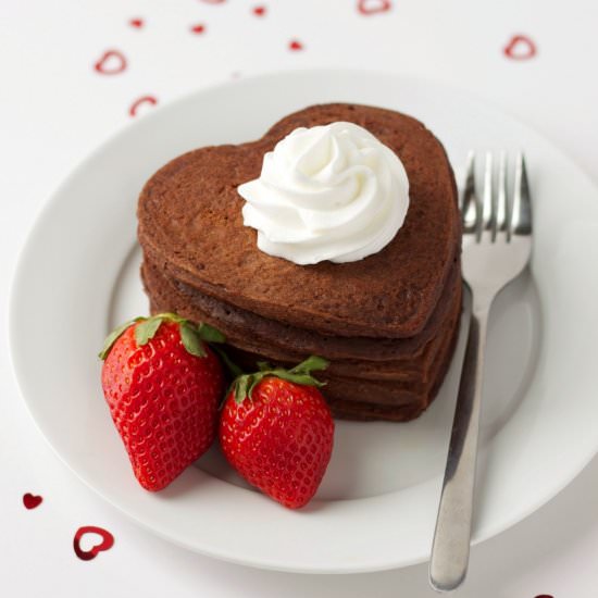 Chocolate Heart Pancakes