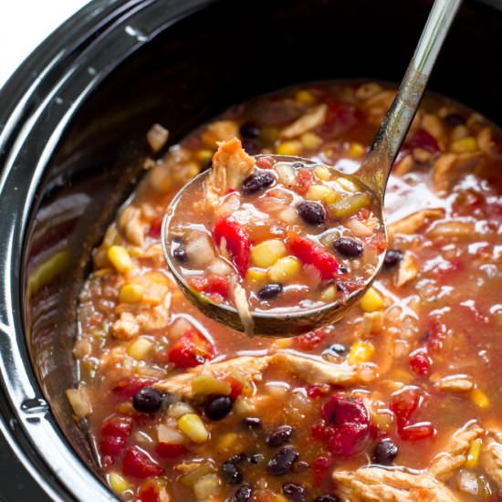 Slow Cooker Chicken Enchilada Soup