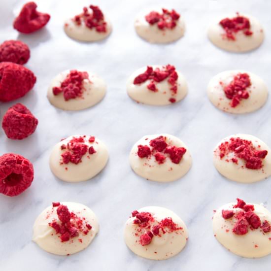 White Chocolates with Raspberries