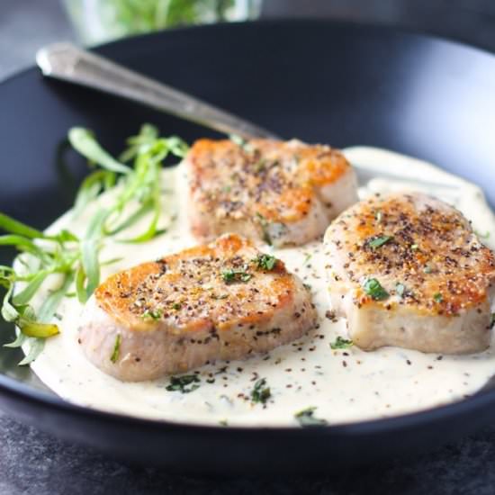Pork with Tarragon Cream Sauce