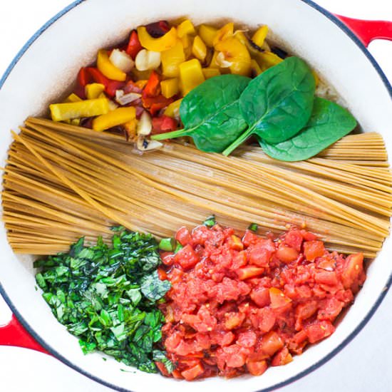 One Pot Roast Pepper Pasta