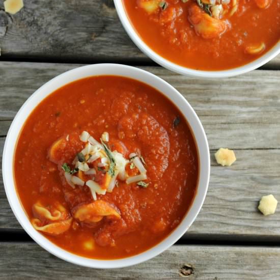 Tomato Soup with Cheese Tortellini