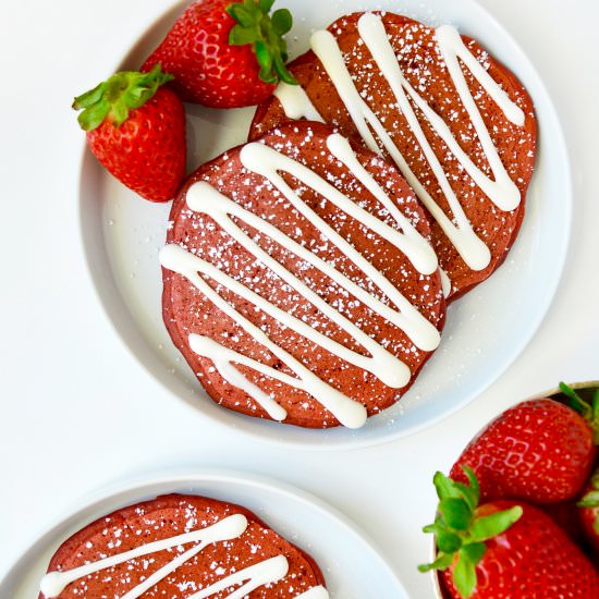 Red Velvet Pancakes & Cream Cheese