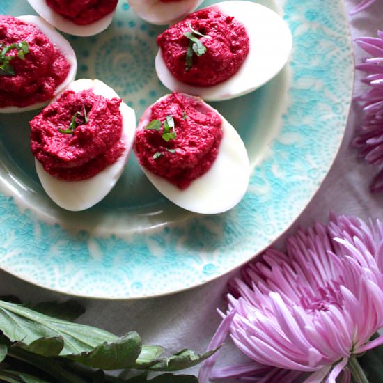 Beet Deviled Eggs