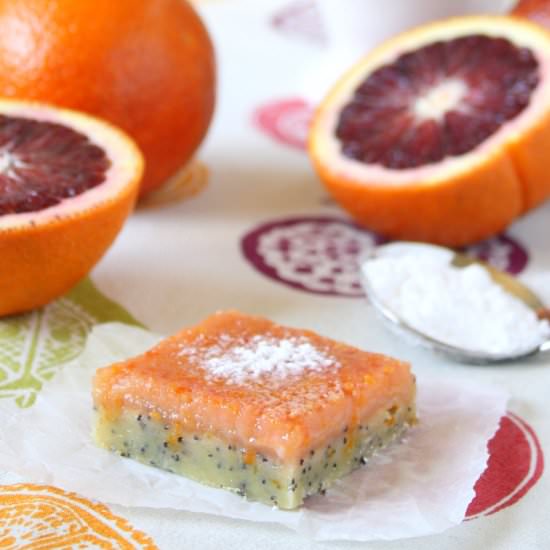 Poppy Seed Blood Orange Bars