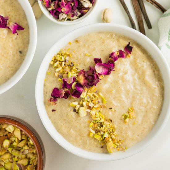 Rose Scented Rice Pudding