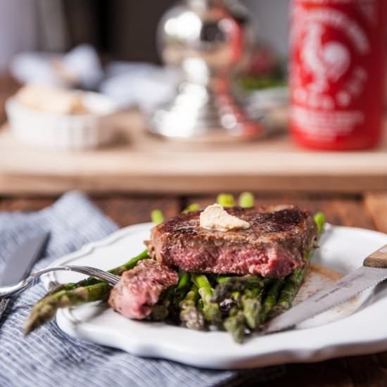 Stout Steak with Sriracha Butter