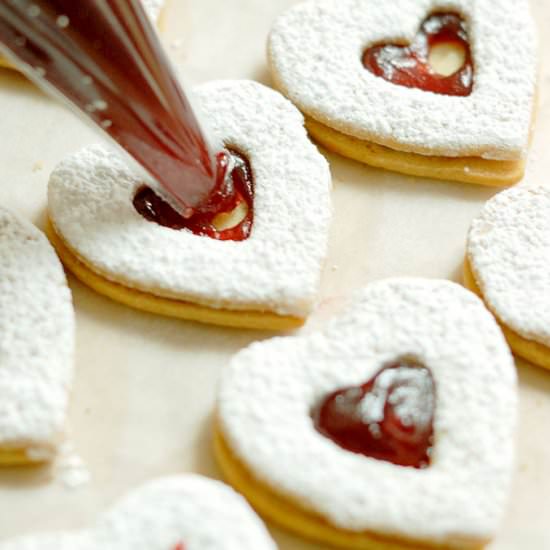 Raspberry Linzer Cookies