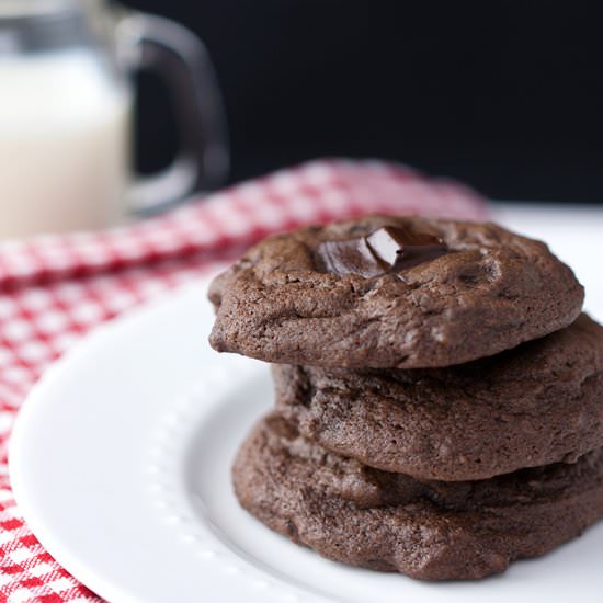 Chewy Double Chocolate Chunk Cookie