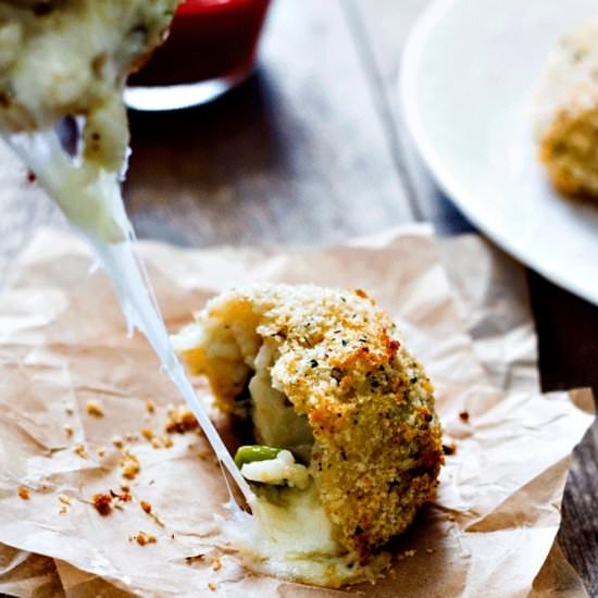 Baked Cheesy Rice Balls (Arancini)