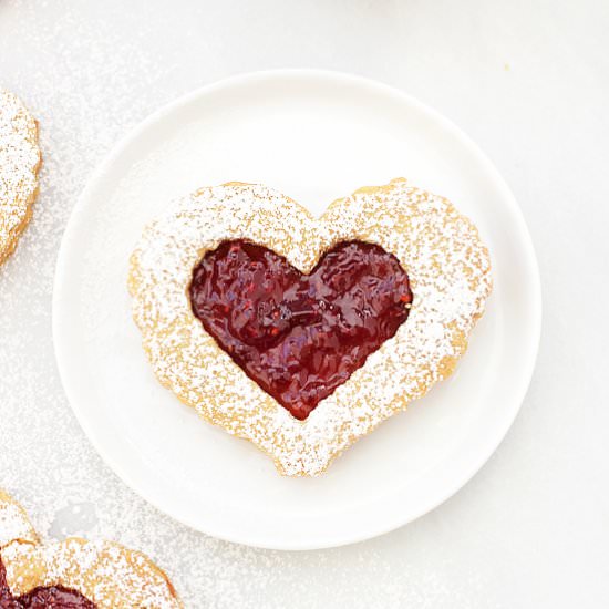 Dairy-Free Valentine Linzer Cookies