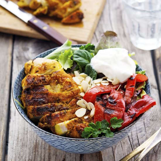 Seared Turmeric Chicken Lunch Bowls