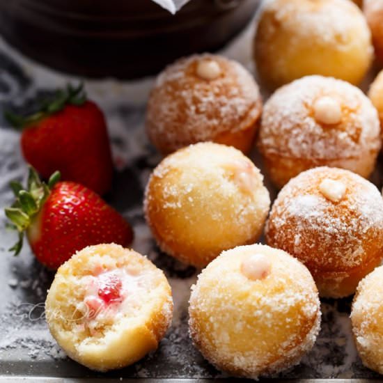 Strawberry Cheesecake Donut Holes