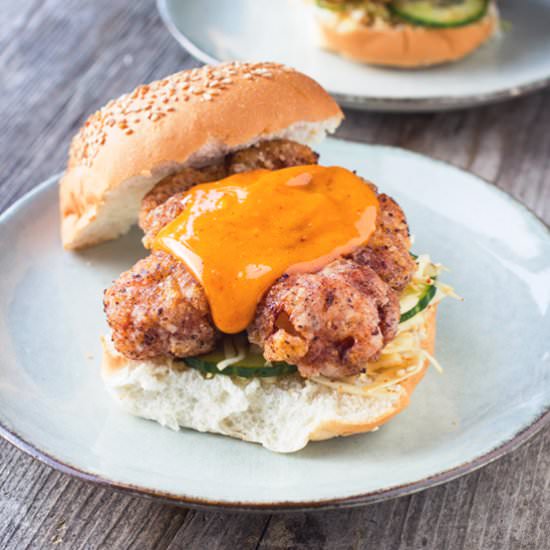 Korean fried chicken burger