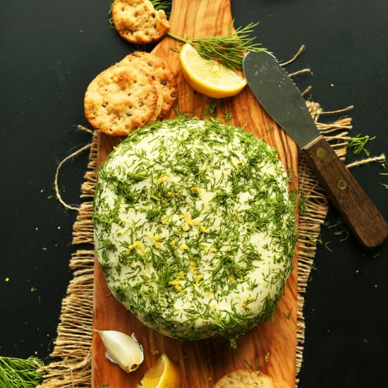 Easy Garlic & Herb Vegan Cheese