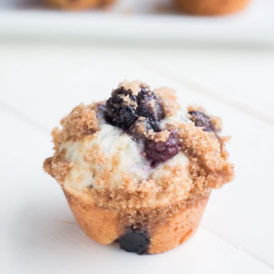 Mini Blueberry Crumble Muffins