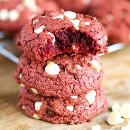 4 Ingredient Red Velvet Cookies