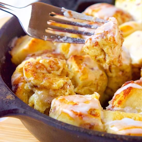 Skillet Cinnamon Roll Bites