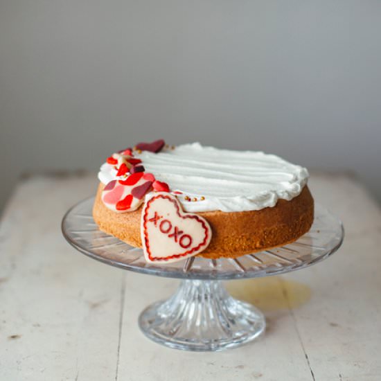 Valentine’s day almond cake
