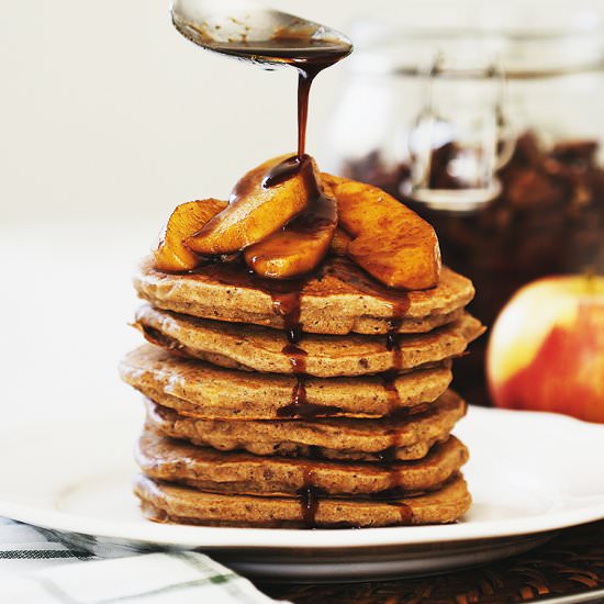 Apple & Buckwheat Vegan Pancakes