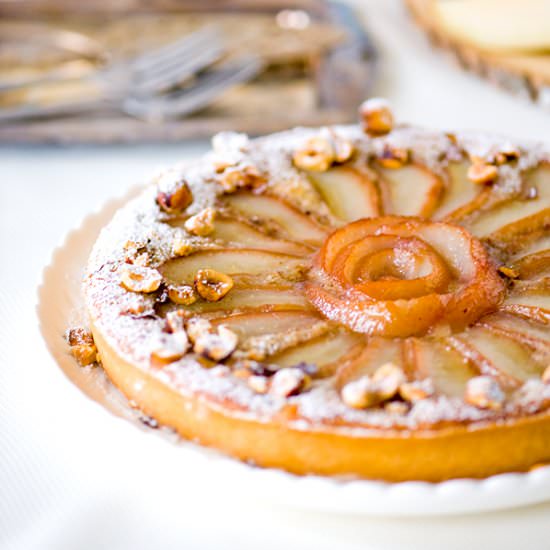 Crème de Cassis Hazelnut Pear Tart