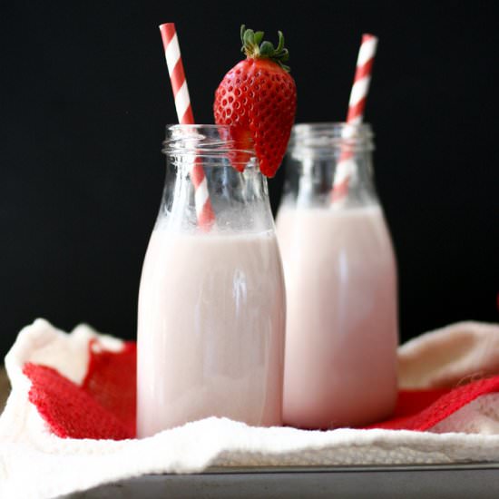 Vegan Homemade Strawberry Milk