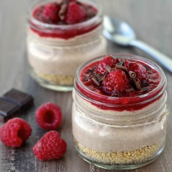 Chocolate Raspberry Cheesecake Jars