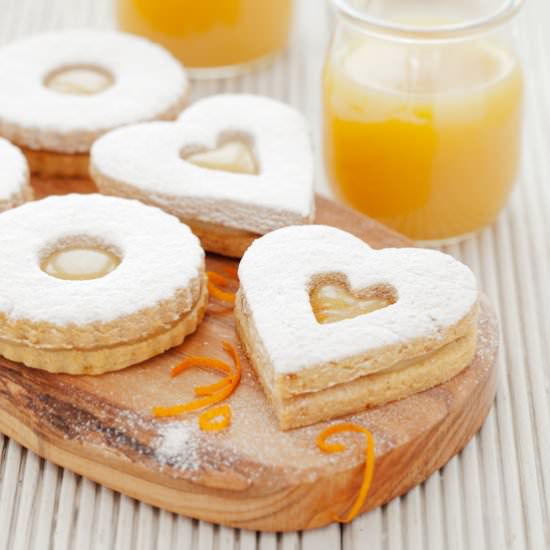 Orange Caramel Linzer Cookies