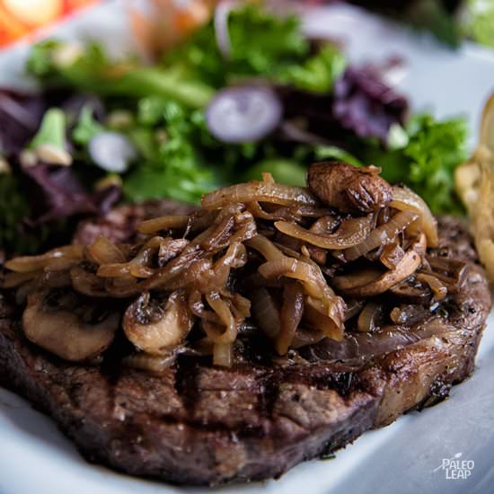 Ribeye with Caramelized Onions
