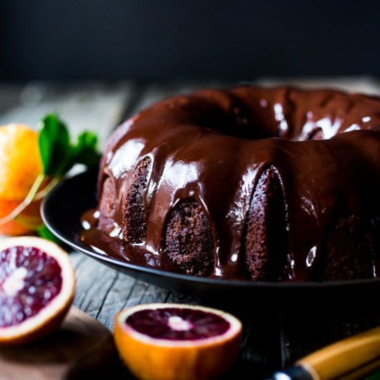 Dark Chocolate Blood Orange Cake