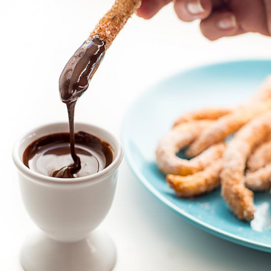 Churros with Dark Chocolate Sauce