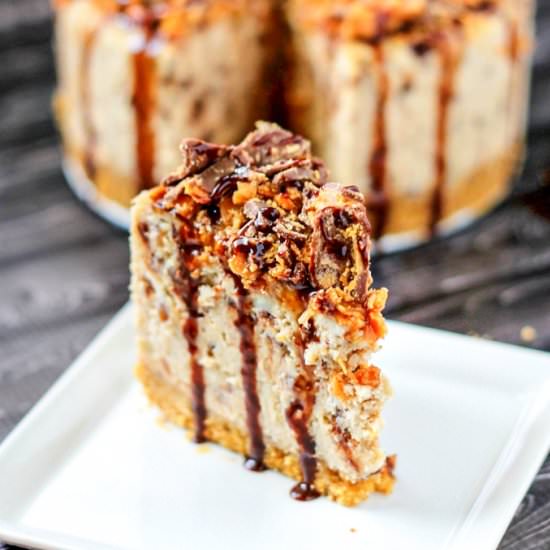Slow Cooker Butterfinger Cheesecake