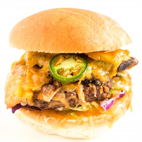 Double Decker Burger with Mushroom