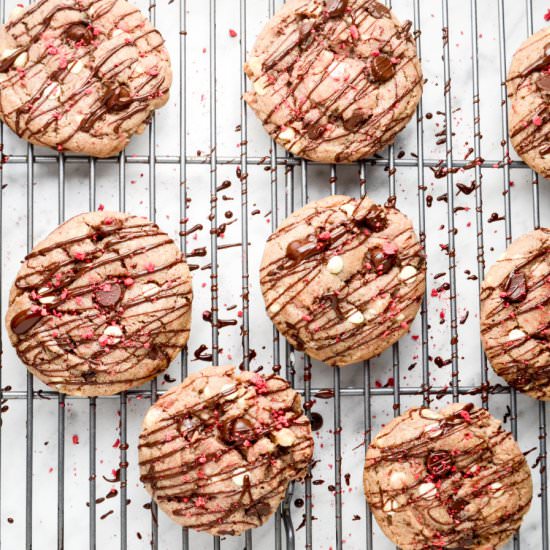 Triple Chocolate Strawberry Cookies