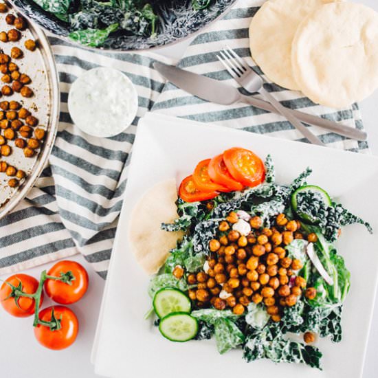 Roasted Chickpea Kale Salad