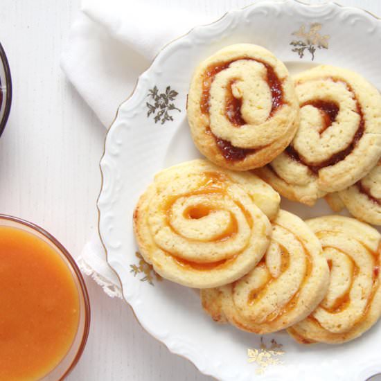 Orange and Jam Swirl Cookies