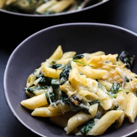 Mac and Cheese with Creamed Spinach