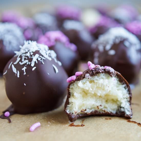 Salted Dark Chocolate Coconut Balls