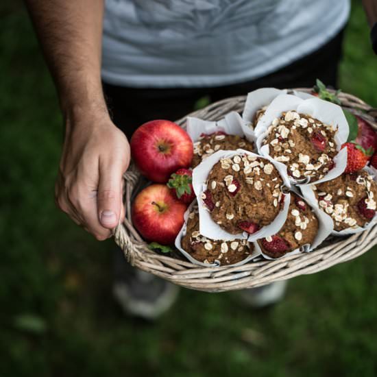 Apple Strawberry Pie Muffins