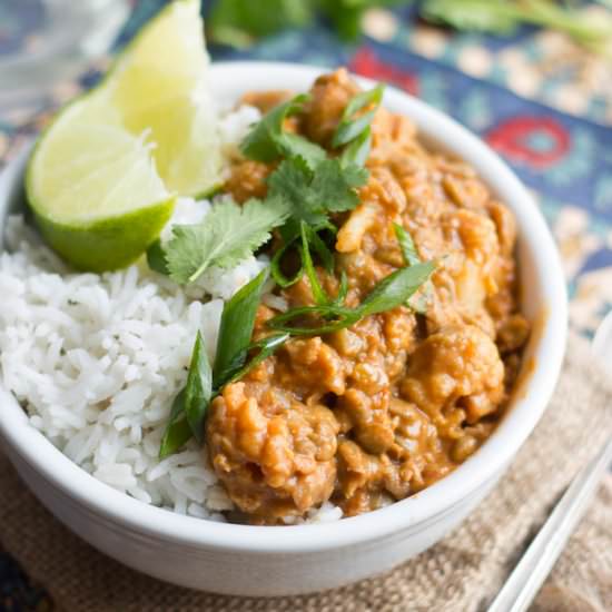 Red Curry Lentils & Cauliflower