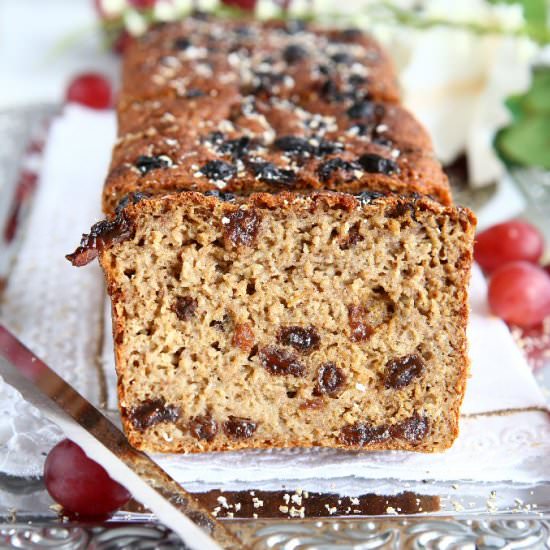 Raisin Oatbran Banana Einkorn Loaf