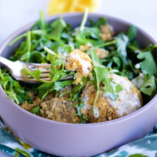 Chickpea Patties in a Salad