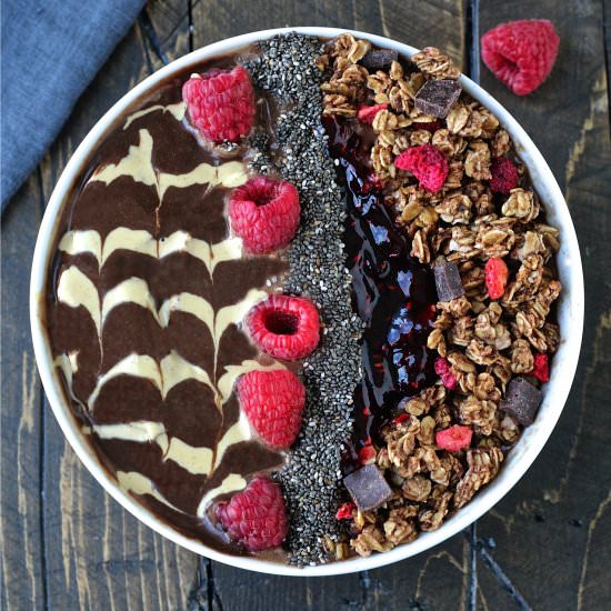 Chocolate PB & J Smoothie Bowl