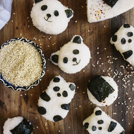 Spicy shiitake Panda onigiri