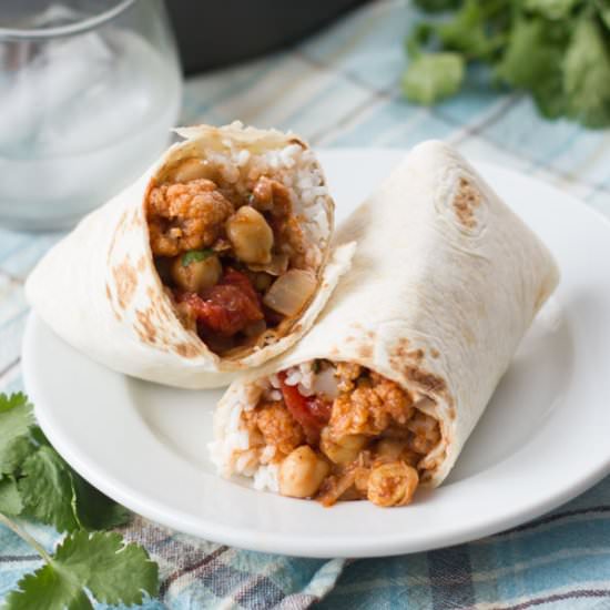 Cauliflower & Chickpea Burritos