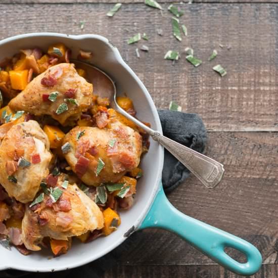 One Skillet Chicken Thighs